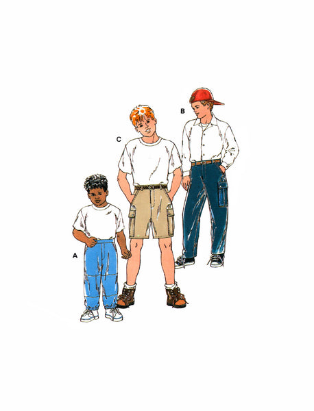 Kwik Sew 2543 Boys' Pants and Shorts, Uncut, F/Folded, Sewing Pattern Size 4-7