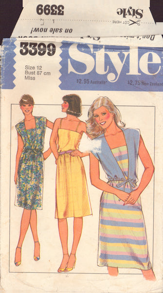 Style 3399 Sewing Pattern, Misses' Cover-Up and Dress, Size 12, Cut, Complete