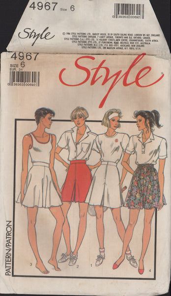 Style 4967 Sewing Pattern, Set of Culottes, Size 6, Partially Cut, Complete