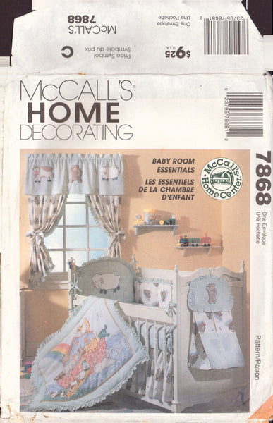 McCall's 7868 Sewing Patterns, Baby Room Essentials, Cut, Complete