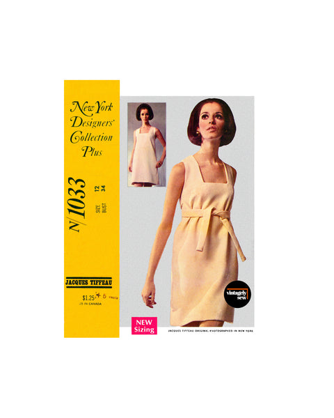 60s Square Neckline Mod Dress in Two Lengths, Bust 34 (87 cm), McCall's 1033, Vintage Sewing Pattern Reproduction