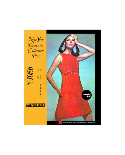 60s High Waisted, Sleeveless Mod Dress, Bust 36 (92 cm), McCall's 1056, Vintage Sewing Pattern Reproduction