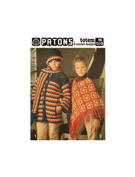 Patons 596 Eight 70s Crochet Patterns for Girls Instant Download PDF 16 pages