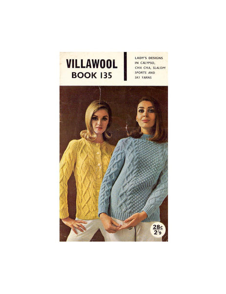 Villawool 135 - 60s Knitting Patterns for Women's Jackets and Sweaters, Cardigans Instant Download PDF 16 pages