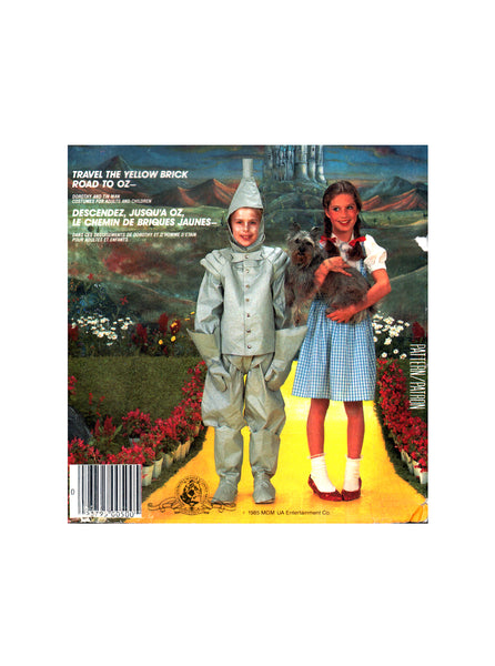 McCall's 2202 Metro Goldwyn Mayer Wizard of Oz Adult Dorothy and Tin Man Costumes, Sewing Pattern Size Medium 36-38
