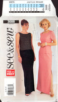 See & Sew 3688 Sleeveless or Short Sleeve Fitted Top with Princess Seams and Evening Length Skirt, Sewing Pattern Size 8-12 or 20-24