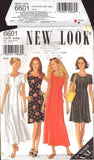 New Look 6601 Fitted and Flared Summer Dress in Two Lengths with or without Sleeves, Sewing Pattern Multi Plus Size 10-28