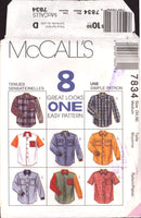 McCall's 7834 Unisex Adults' Oversized Shirt with Sleeve and Contrast Variations, Sewing Pattern Size 34-36