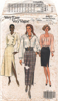 Vogue 8427 Tapered or A-line Skirt, Cut, Complete Sewing Pattern Size 8-12