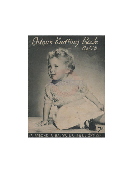 Patons & Baldwins 175 - 40s Knitting Patterns for Babies and Toddlers Instant Download PDF 20 pages