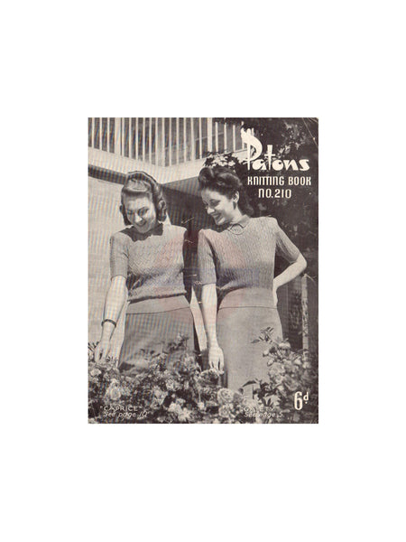 Patons 210 - 40s Knitting Patterns for Women's Jumpers, Sweaters, Vests, Cardigans, Dress Instant Download PDF 20 pages