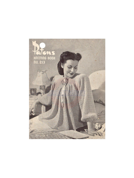 Patons 213 - 40s Knitting Patterns for Women's Bed Jackets Instant Download PDF 20 pages