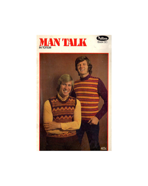 Patons 310 - 60s Knitting Patterns for Men's Jumpers, Jacket, Poncho Instant Download PDF 20 pages