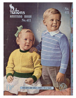 Patons 411 - 50s Knitting Patterns for Girls And Boys From 4 to 6 Years Instant Download PDF 20 pages