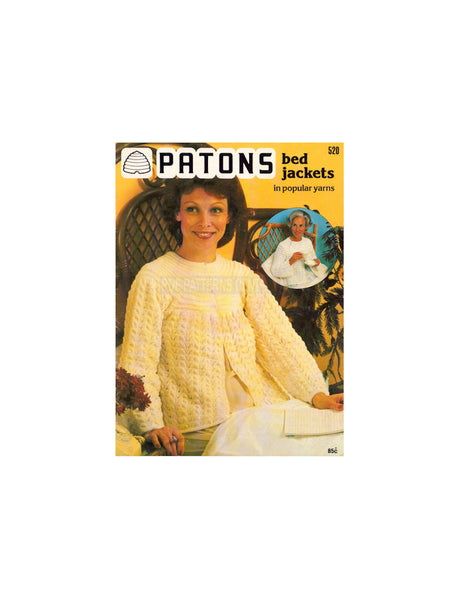 Patons No. 520 Vintage 70s Bed Jackets Instant Download PDF 16 pages