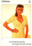 Patons Book 676 A Summer Party in 5 PLY, 7 Knitting Patterns for Women, Soft Cover Book, Clear Instructions, Colour Photos, 21 pages
