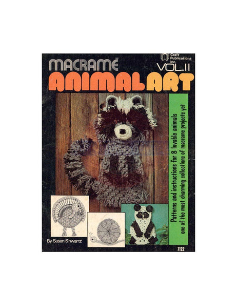 Macrame Animal Art Vol II - Vintage Macrame Patterns Instant Download PDF 23 pages
