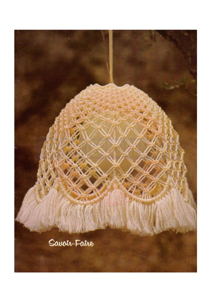Vintage 70s Savoir-Faire Macrame Lamp Shade Pattern Instant Download PDF 2 + 5 pages