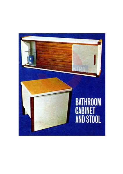 Vintage 60s-70s Bathroom Cabinet and Stool Woodworking/Carpentry Plans and Instructions, Instant Download PDF 5 pages