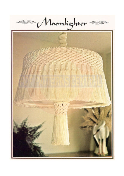 Vintage 1970s Moonlighter Lamp Shade Pattern Instant Download PDF 2 pages
