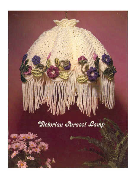 Vintage 70s "Victorian Parasol" Macrame Lamp Shade Pattern Instant Download PDF 2 + 2 pages