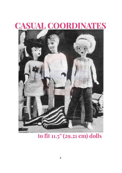 Eight vintage 1965 Doll Patterns Instant Download PDF 17 pages