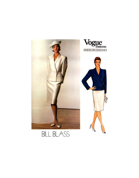 Vogue American Designer 1158 Bill Blass Mother of the Bride, Formal, Semi-Fitted Jacket and Straight Skirt, Sewing Pattern Size 12