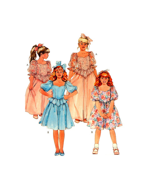 McCall's 4252 Flower Girl, Bridesmaid, Party Puffy Dress with Peplum & Skirt  Length Variations, Uncut, F/Folded, Sewing Pattern Size 6