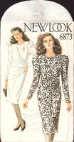 New Look 6873 Draped Wrap Front Dress, Uncut, Factory Folded Sewing Pattern Multi Size 8-18
