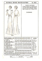 30s Sleeveless or Short Sleeve Nightgown with V-Neckline and Shirred Shoulders, Bust 42, Pictorial Review 8852 Sewing Pattern Reproduction