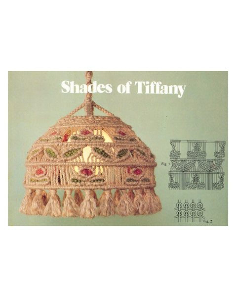 Vintage Macrame Shades of Tiffany Lamp Shade Pattern Instant Download PDF 1 + 2 pages