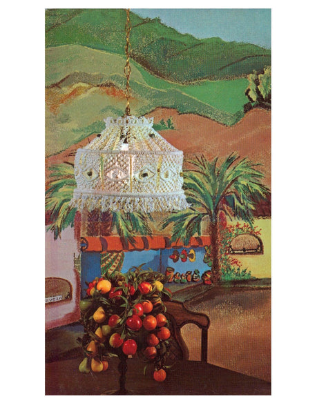 Vintage 70s "Illumination" Macrame Lamp Shade Pattern Instant Download PDF 2 pages plus a file with extra information