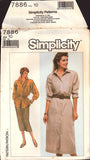 Simplicity 7886 Shirt Dress or Shirt-Top and Pull-On Skirt, Uncut, Factory Folded, Sewing Pattern Size 10