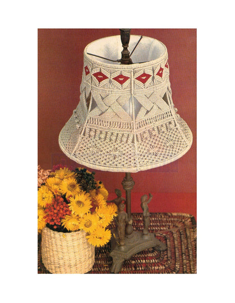 Vintage 70s Macrame Lampshade Pattern Instant Download PDF 2 + 2 pages