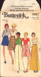 Butterick 3687 A-line Wrap Skirt in Three Lengths, Uncut, Factory Folded, Sewing Pattern Waist Size 26.5 cm