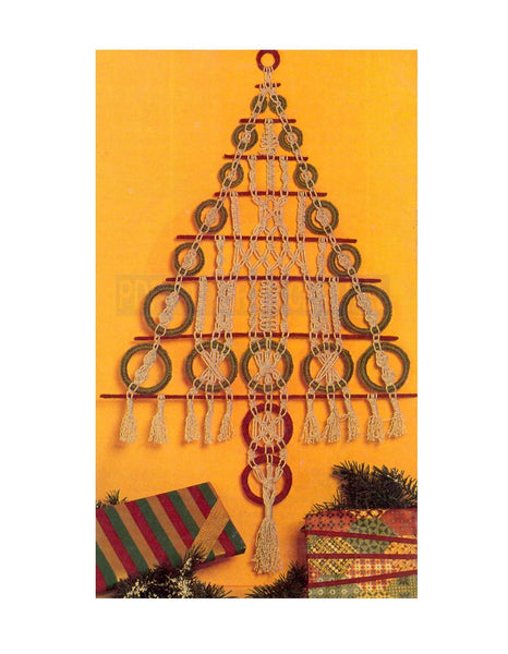 Vintage 70s Macrame Christmas Tree Pattern Instant Download PDF 2 + 2 pages