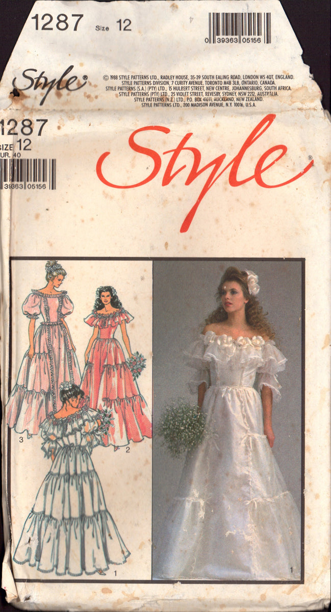 Style 1287 Bride's or Bridesmaid Dress, Wedding Dress, Uncut, Factory –  Patterns Central