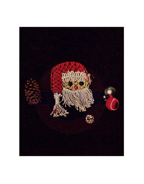 Vintage 70s Macrame "Jolly Old Saint Nick" Pattern Instant Download PDF 2 pages plus 5 pages with extra information about knots