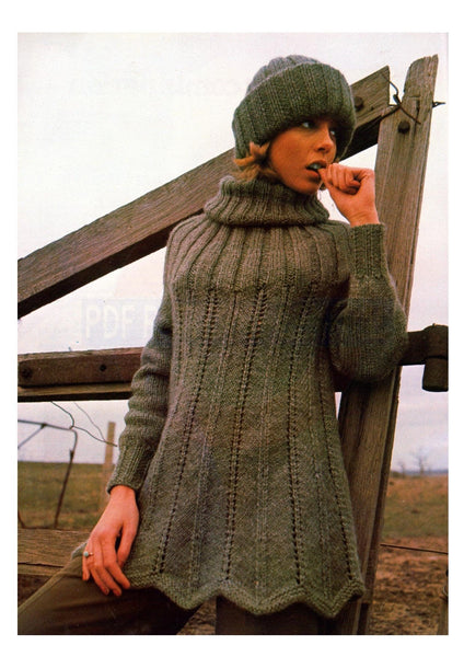 70s Crocheted Chic Tunic - Instant Download PDF 2 pages