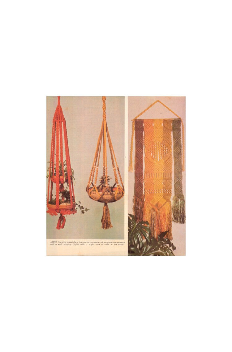70s hanging plants Vintage 70s Hanging Three