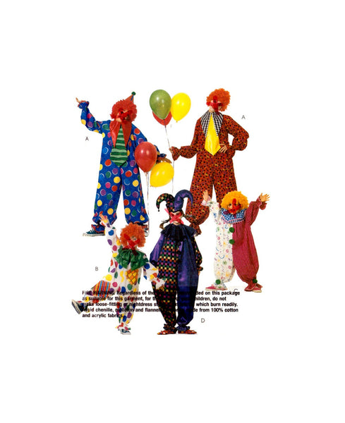 McCall's 6142 Child's Clown or Jester  Costumes, Uncut, Factory Folded Sewing Pattern Size 7-8