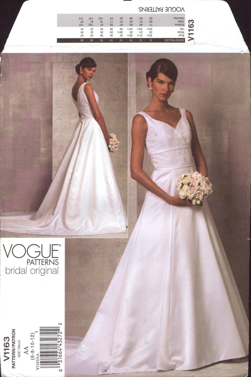 Vogue Bridal Original 1163 Close Fitting, Sleeveless Gown with Flared –  Patterns Central