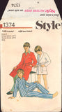Style 1374 Sewing Pattern, Boys' Robe Pajamas, Partially Cut, Complete, Size 6 OR 12