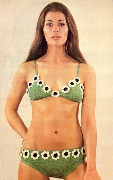 70s Daisy Bikini Instant Download PDF 3 pages
