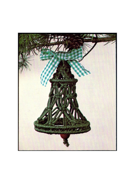 Vintage 70s Macrame Yuletide Bell Pattern Instant Download PDF 2 pages plus an extra file with info about knots