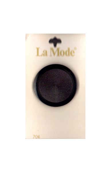 Vintage La Mode 34 mm (1 3/8 inch) Carded Extra Large Black Shank Button One Piece