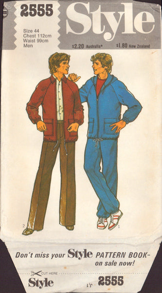Style 2555 Sewing Pattern, Men's Jacket and Trousers, Size 44, PARTIALLY CUT, COMPLETE