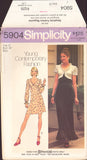 Simplicity 5904 Dress in Two Lengths with Long or Short Sleeves, Uncut, Factory Folded Sewing Pattern Size 12 Bust 34