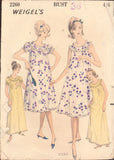 Weigel's 2260 Nightgown and Negligee in Two Lengths, Factory Cut, Factory Folded Sewing Pattern Bust Size 36