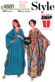 70s Batwing Caftan, Sizes 8-10 (31.5-32.5), 12-14 (34-36) or 38-40 (42-44), Style 4681 Vintage Sewing Pattern Reproduction